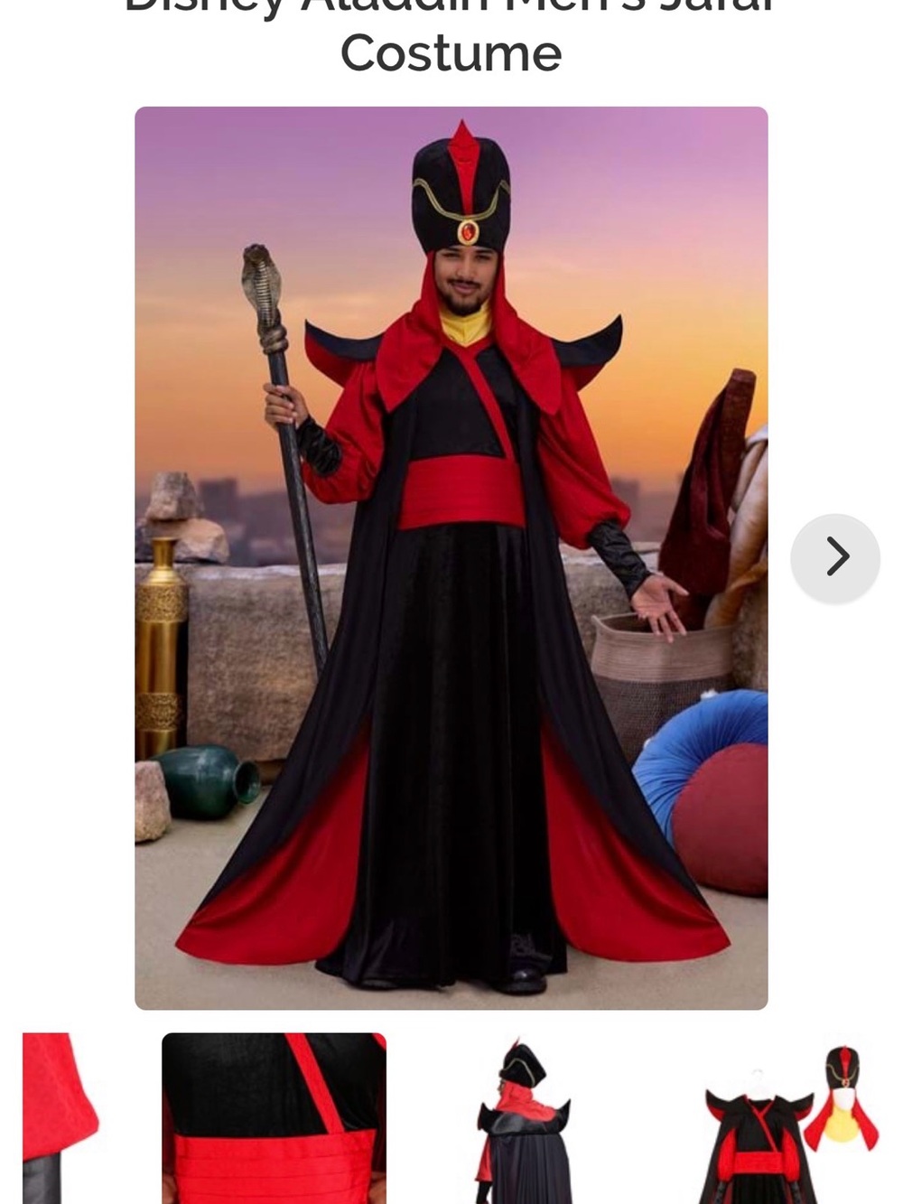 Disney Villain Jafar-Inspired Robe Costume - Black & Red